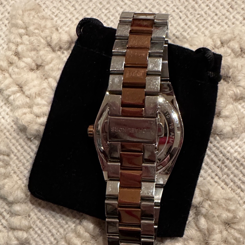 Michael Kors Red Dial Silver and Gold Women's Watch - Picture 2 of 6